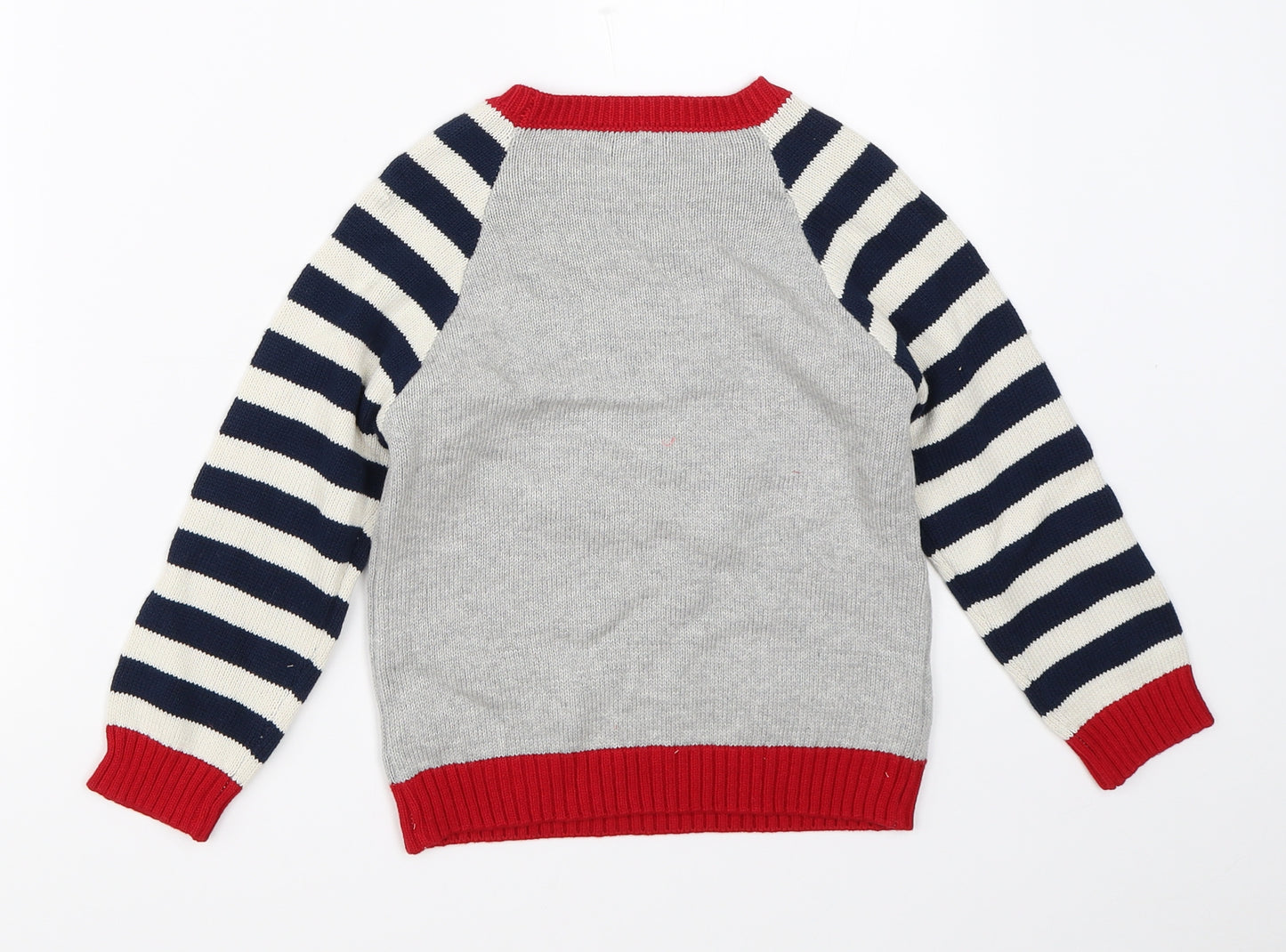 NEXT Boys Grey  Knit Pullover Jumper Size 3-4 Years  - cars