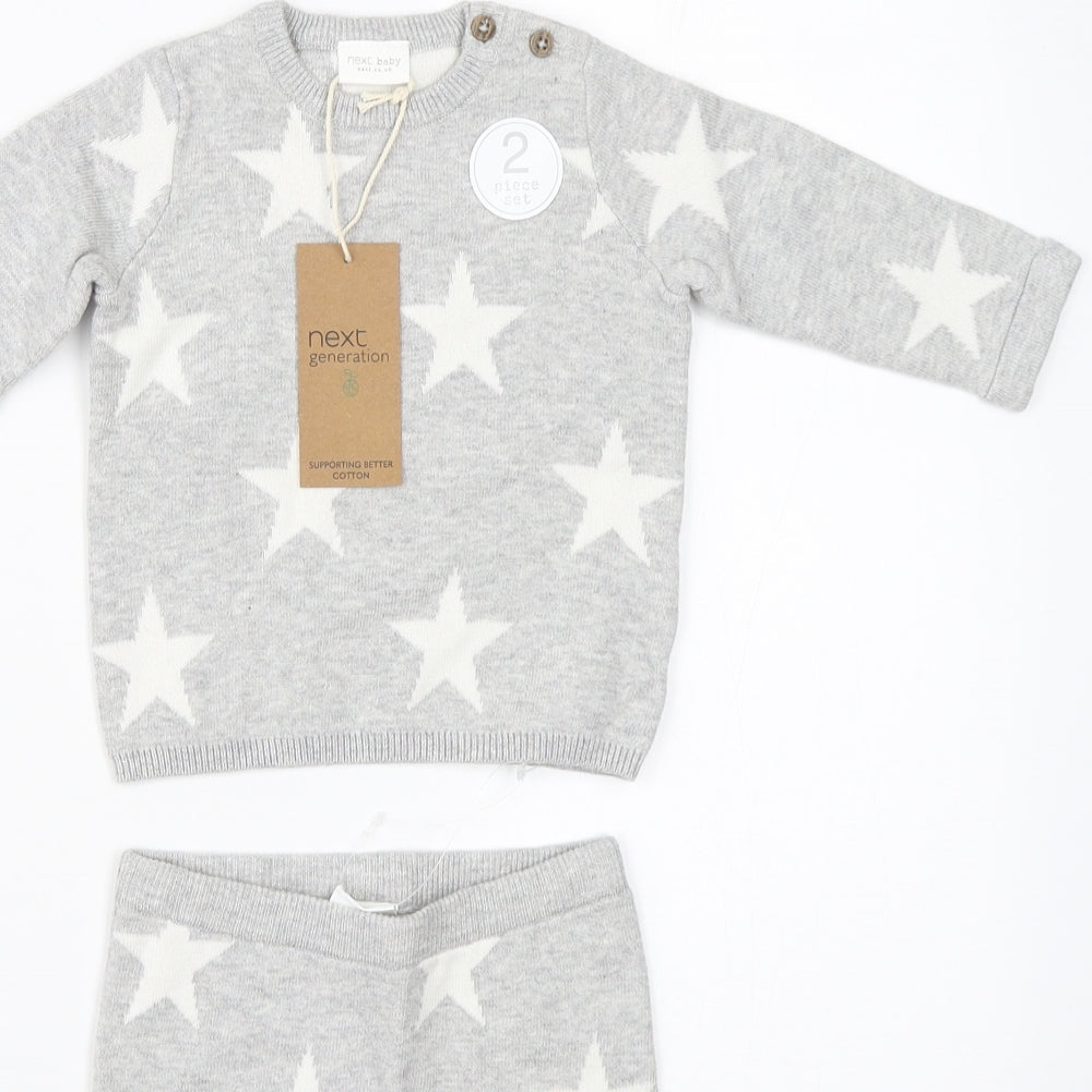 NEXT Baby Grey  Knit  Outfit/Set Size 3-6 Months  - jumper pants set