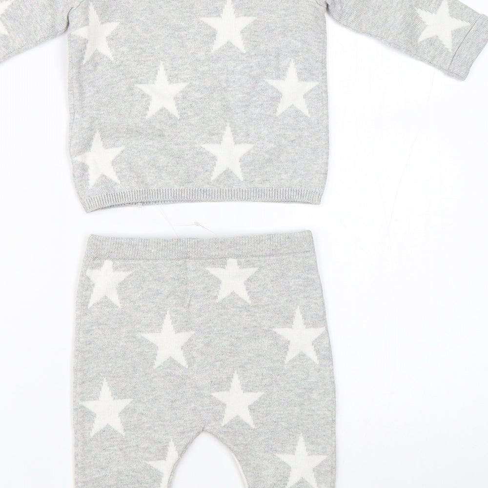 NEXT Baby Grey  Knit  Outfit/Set Size 3-6 Months  - jumper pants set