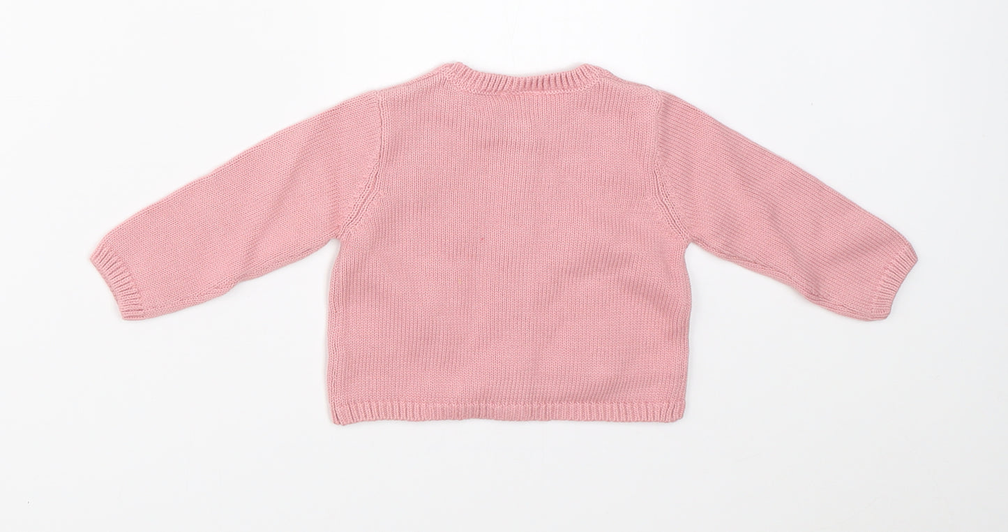 NEXT Girls Pink  Knit Pullover Jumper Size 3-4 Years  - rabbit