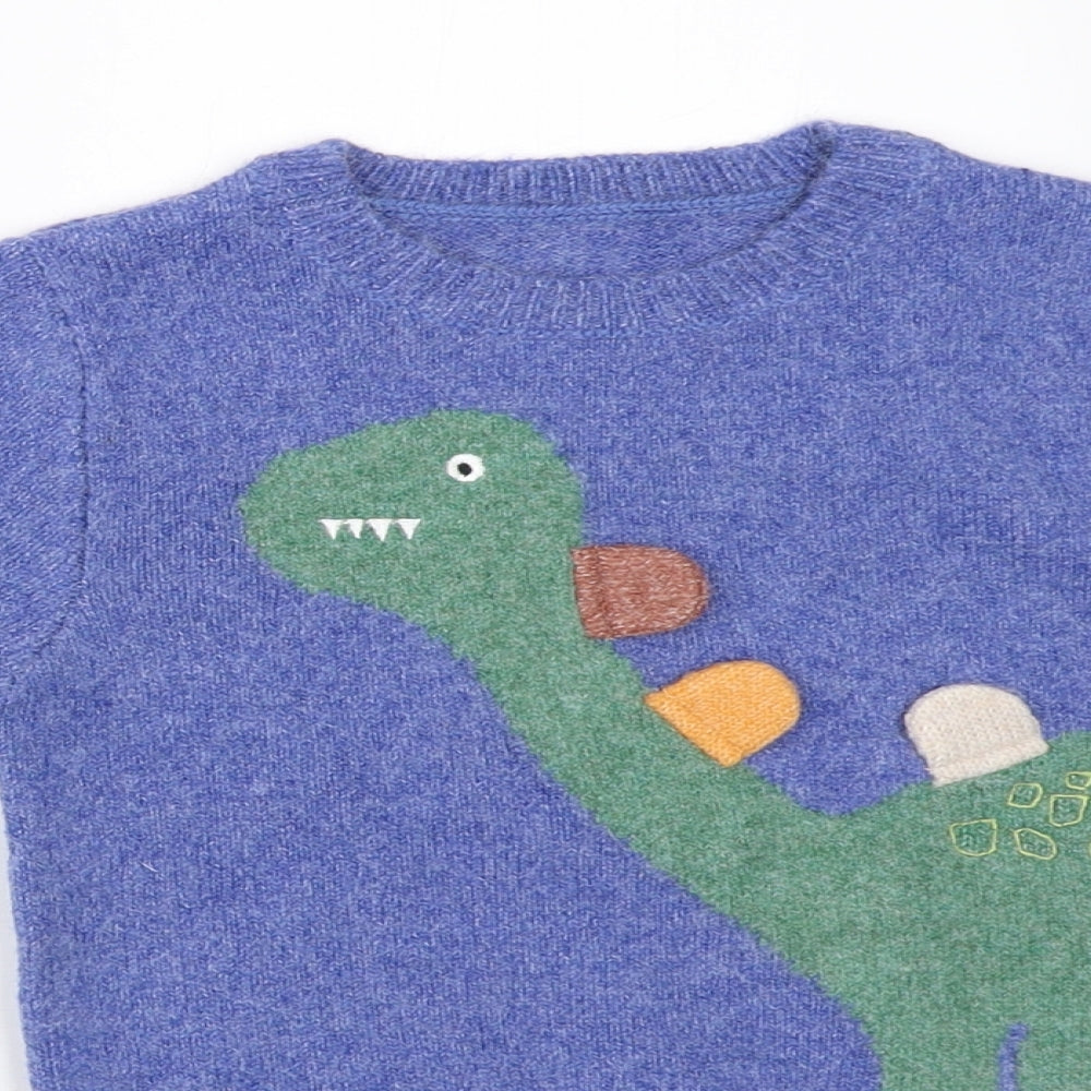 Geogrer Boys Blue  Knit Pullover Jumper Size 18-24 Months  - dinosaur