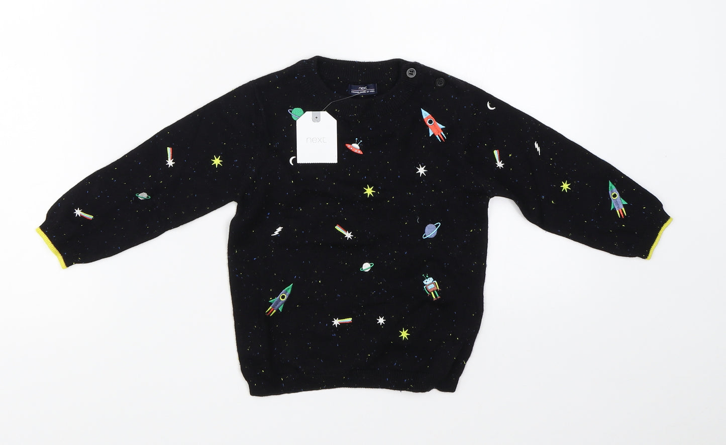NEXT Boys Black  Knit Pullover Jumper Size 12-18 Months  - space