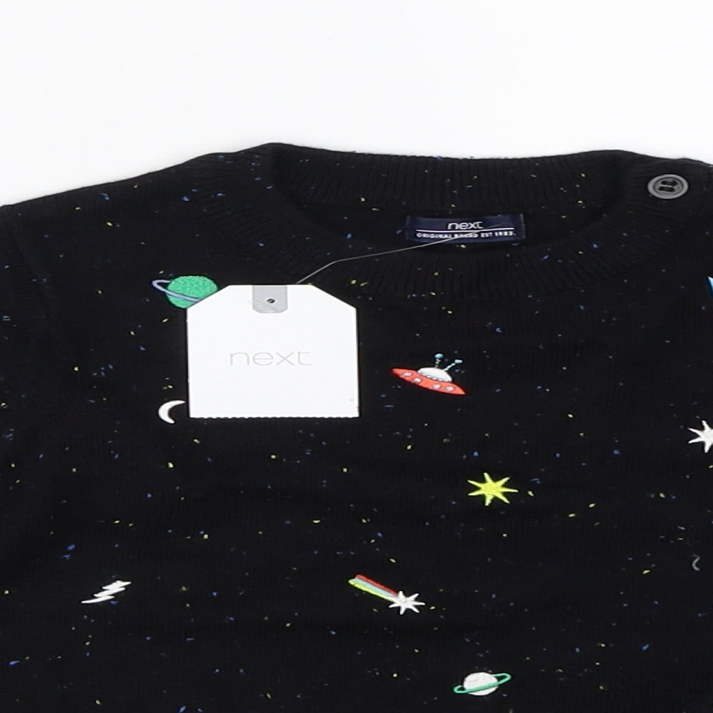NEXT Boys Black  Knit Pullover Jumper Size 12-18 Months  - space
