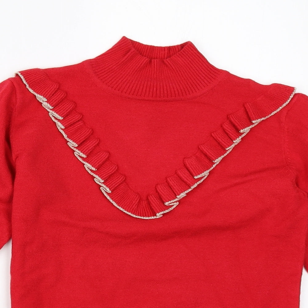 Dunnes Girls Red  Knit Pullover Jumper Size 10 Years