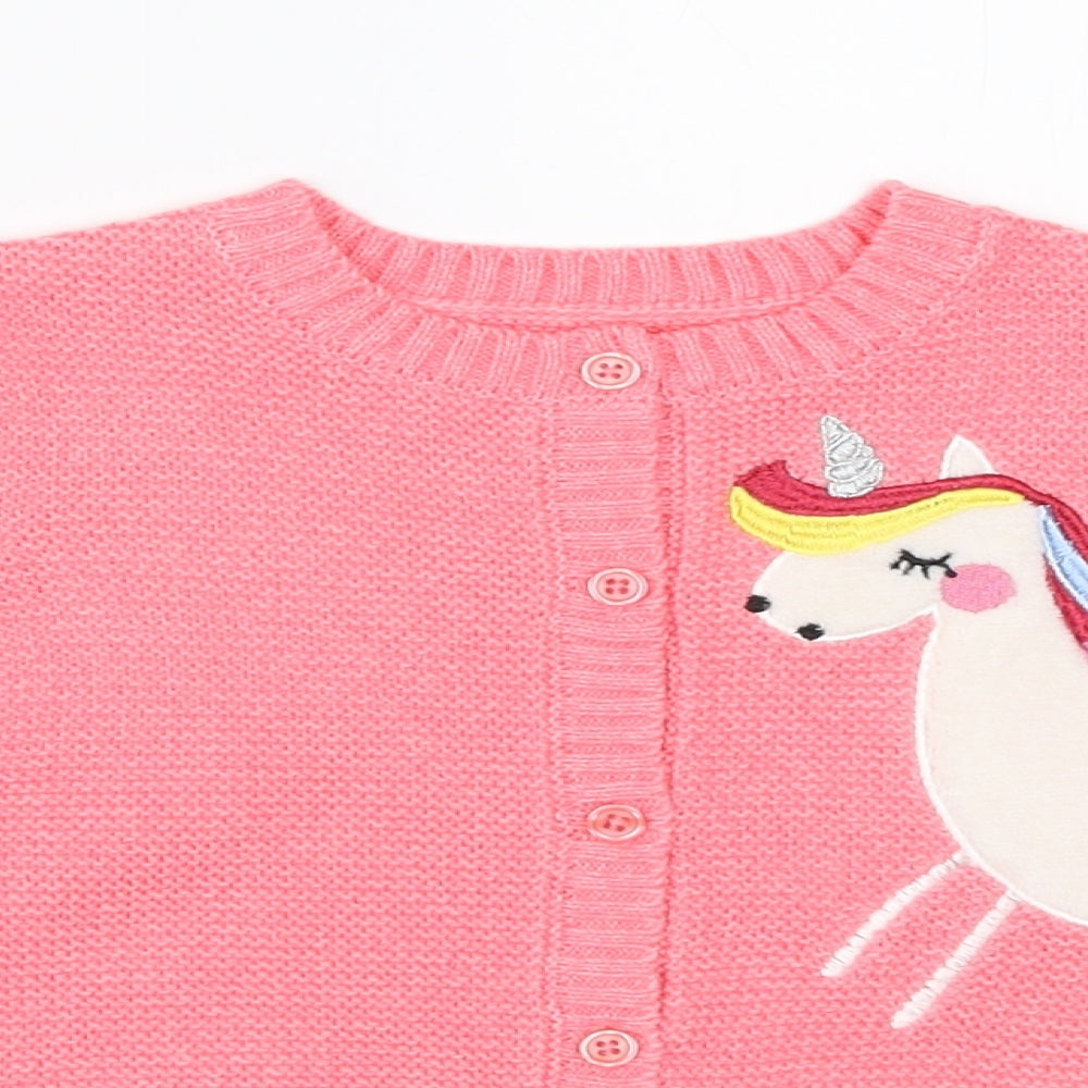 Dunnes Girls Pink  Knit Pullover Jumper Size 18-24 Months  - unicorn
