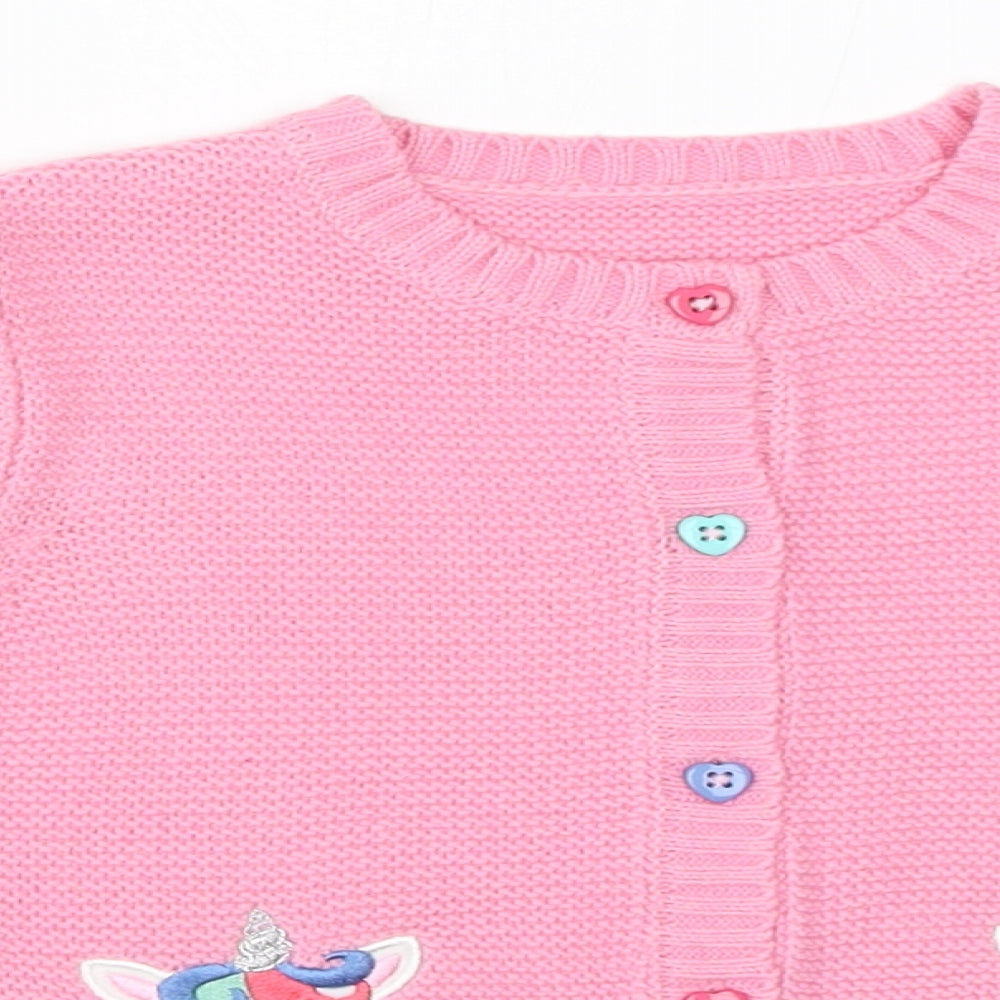 Dunnes Girls Pink  Knit Pullover Jumper Size 18-24 Months  - unicors