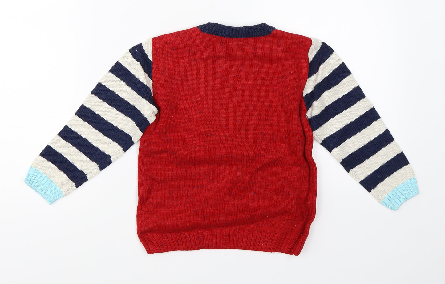 NEXT Boys Red  Knit Pullover Jumper Size 5-6 Years  - sloth