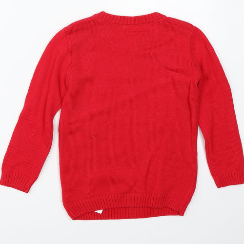 Disney Girls Red  Knit Pullover Jumper Size 5-6 Years  - Disney 101 Dalmations