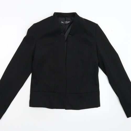 Miss Selfridges Womens Black  Ramie Jacket Blazer Size 6