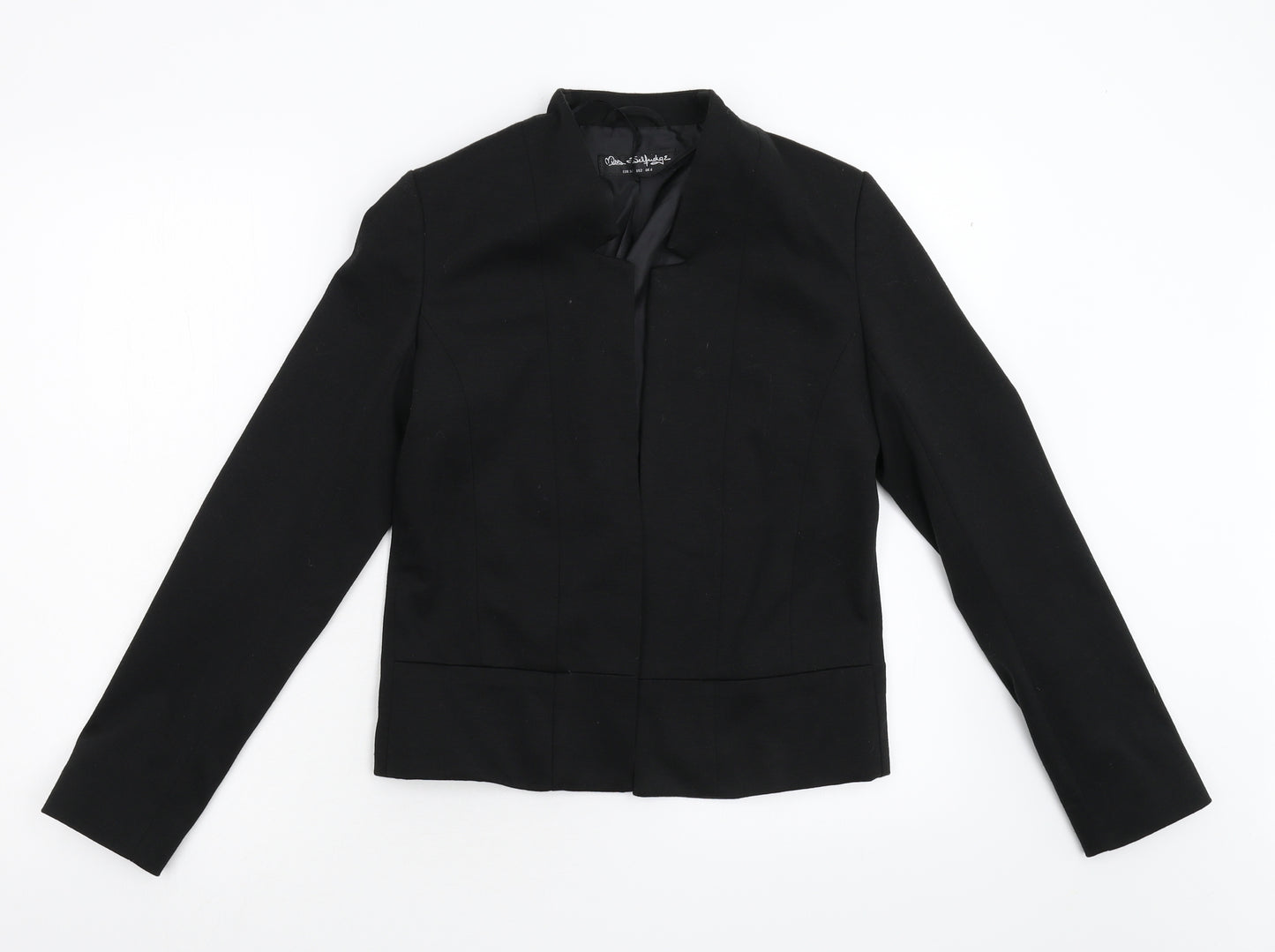 Miss Selfridges Womens Black  Ramie Jacket Blazer Size 6