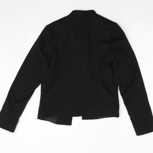 Miss Selfridges Womens Black  Ramie Jacket Blazer Size 6