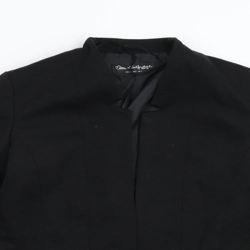 Miss Selfridges Womens Black  Ramie Jacket Blazer Size 6