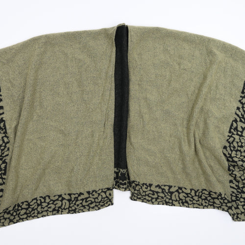 Preworn Womens Brown Animal Print Knit Jacket Poncho One Size