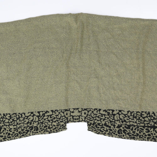 Preworn Womens Brown Animal Print Knit Jacket Poncho One Size