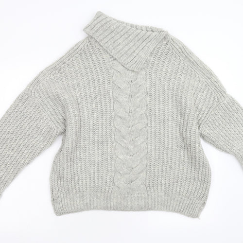 M&S Womens Grey  Knit Pullover Jumper Size L