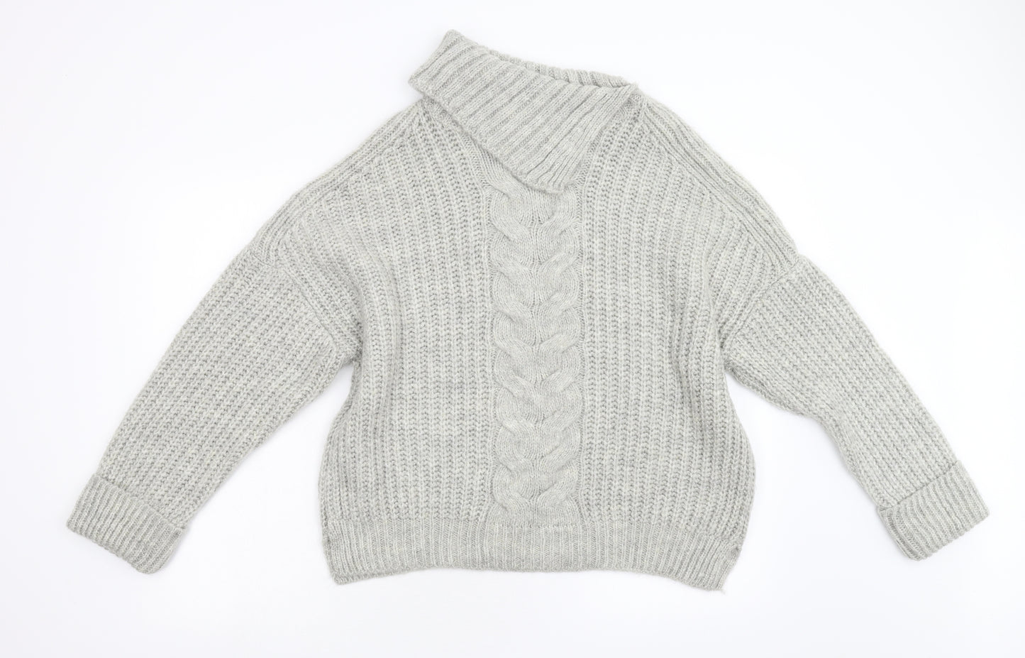 M&S Womens Grey  Knit Pullover Jumper Size L
