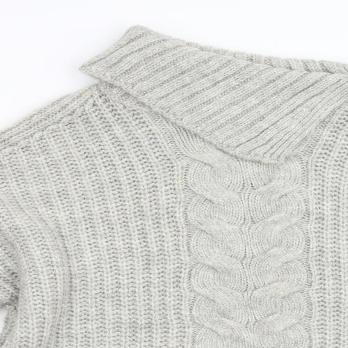 M&S Womens Grey  Knit Pullover Jumper Size L