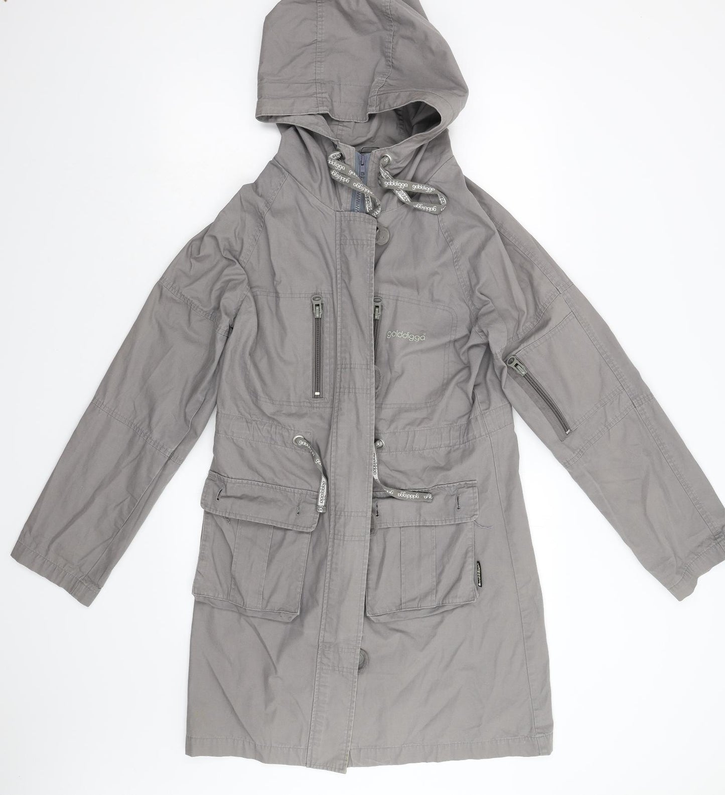 Golddigga Womens Grey   Overcoat Coat Size M