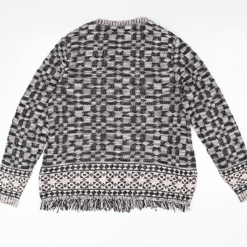 M&Co Womens Black Geometric  Pullover Jumper Size 14