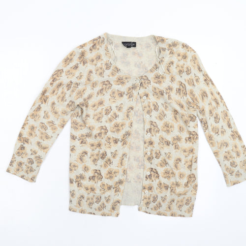 Topshop Womens Brown  Knit Cardigan Jumper Size 12