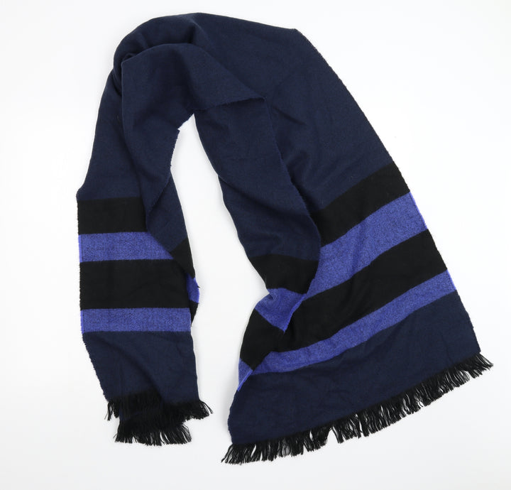 Preworn Unisex Blue Striped  Scarf  One Size