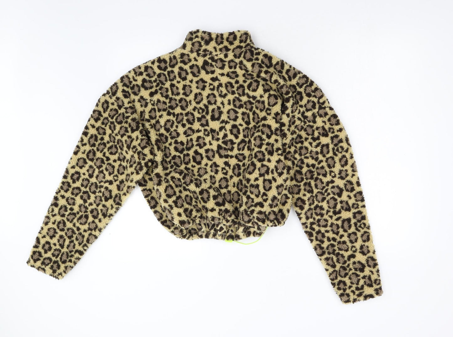 Urban Outfitters Womens Brown Animal Print Fleece Henley Jumper Size S