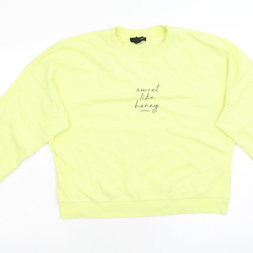 New Look Womens Yellow   Pullover Sweatshirt Size M