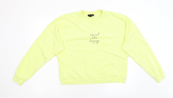New Look Womens Yellow   Pullover Sweatshirt Size M