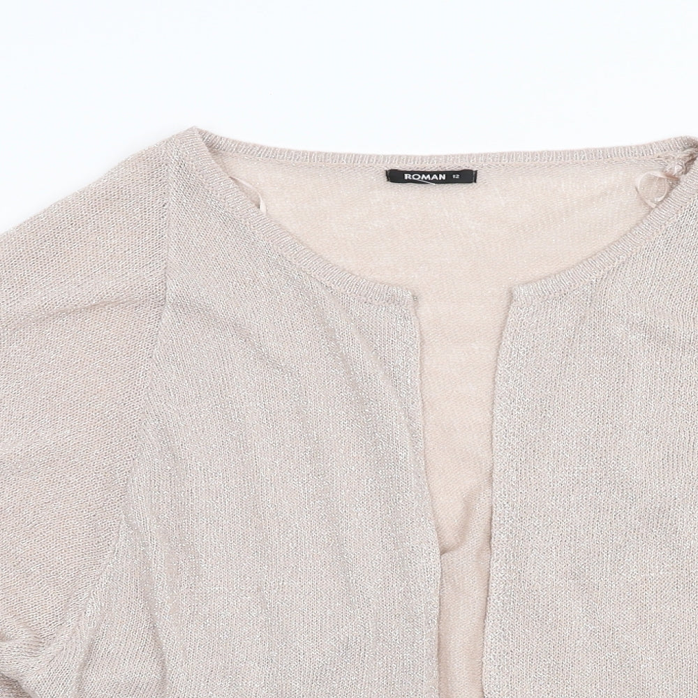 Roman Womens Pink  Knit Cardigan Jumper Size 12  - Bat Wing