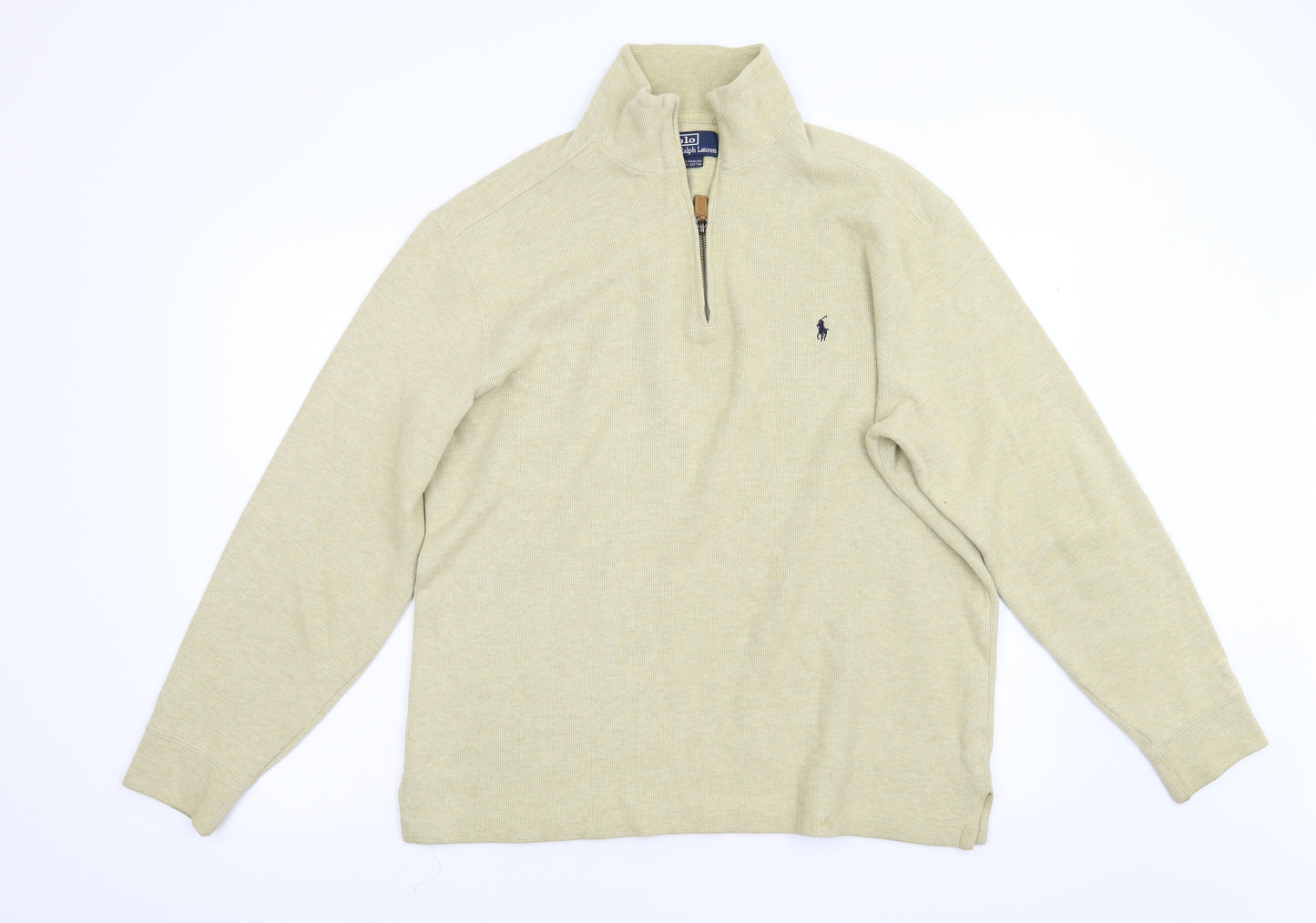 Ralph Lauren Mens Beige   Henley Jumper Size M