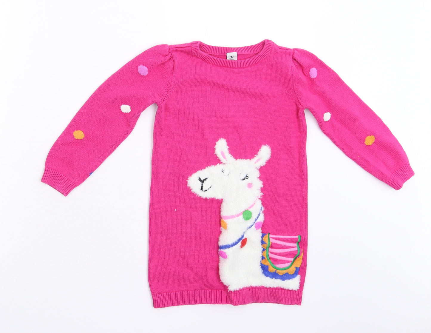 TU Girls Pink  Knit Pullover Jumper Size 4-5 Years
