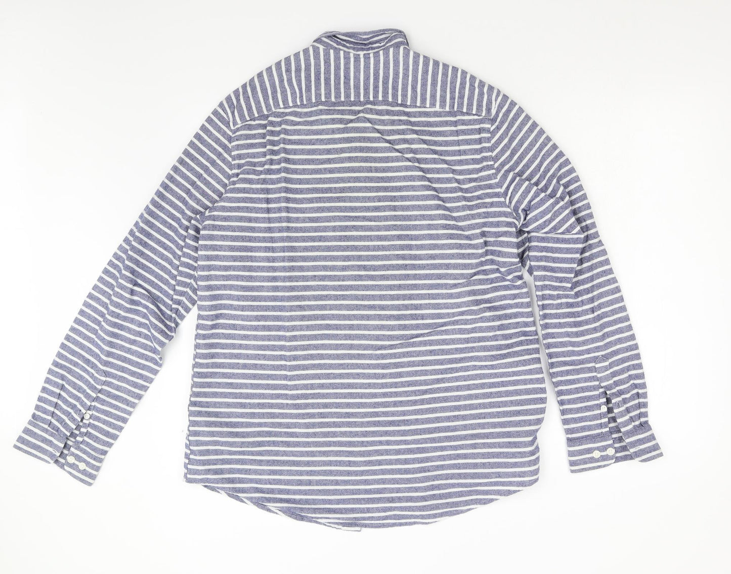 NEXT Mens Blue Striped   Button-Up Size L