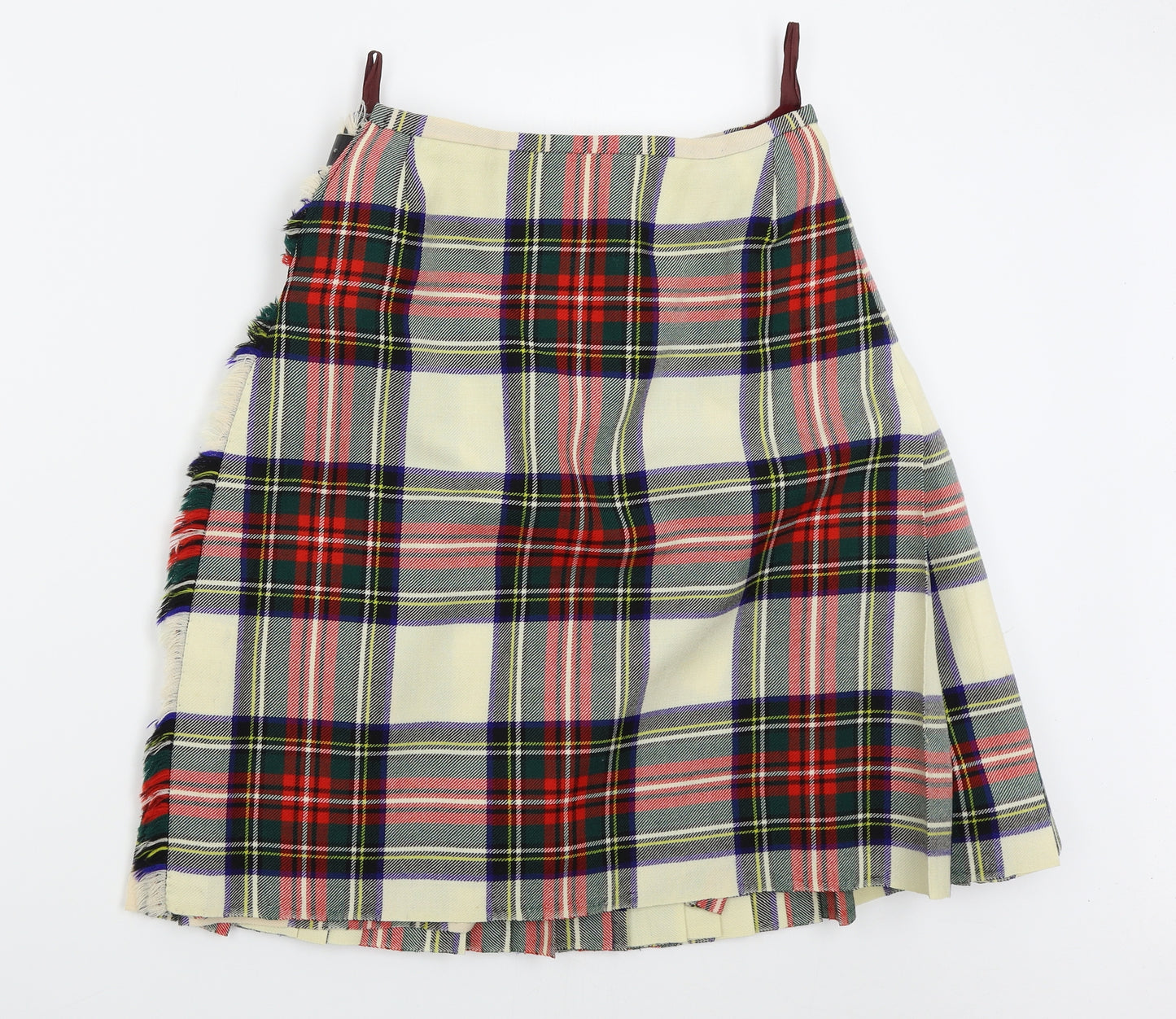Gavin's Brothers Womens Red Plaid Tweed Pleated Skirt One Size  - Men's Kilt, Belted