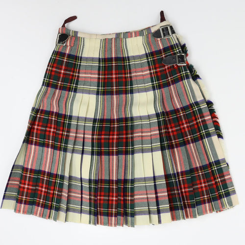 Gavin's Brothers Womens Red Plaid Tweed Pleated Skirt One Size  - Men's Kilt, Belted
