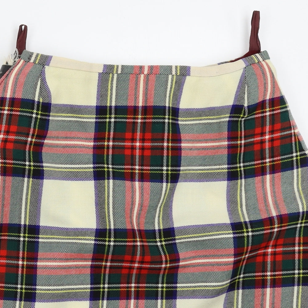 Gavin's Brothers Womens Red Plaid Tweed Pleated Skirt One Size  - Men's Kilt, Belted