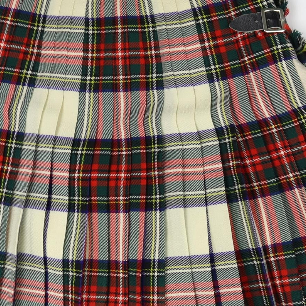 Gavin's Brothers Womens Red Plaid Tweed Pleated Skirt One Size  - Men's Kilt, Belted