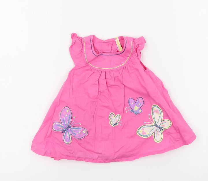 st bernard Girls Pink A-Line Size 6-9 Months - Butterflies