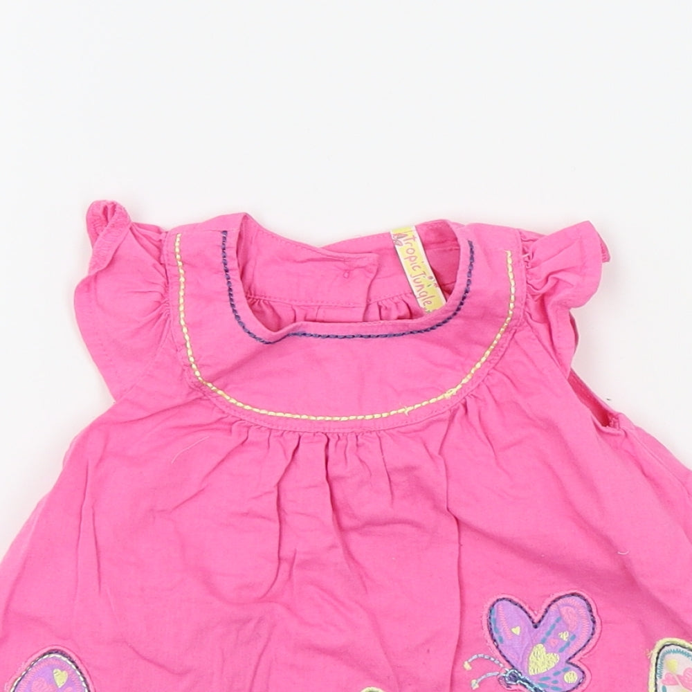 st bernard Girls Pink   A-Line  Size 6-9 Months  - Butterflies