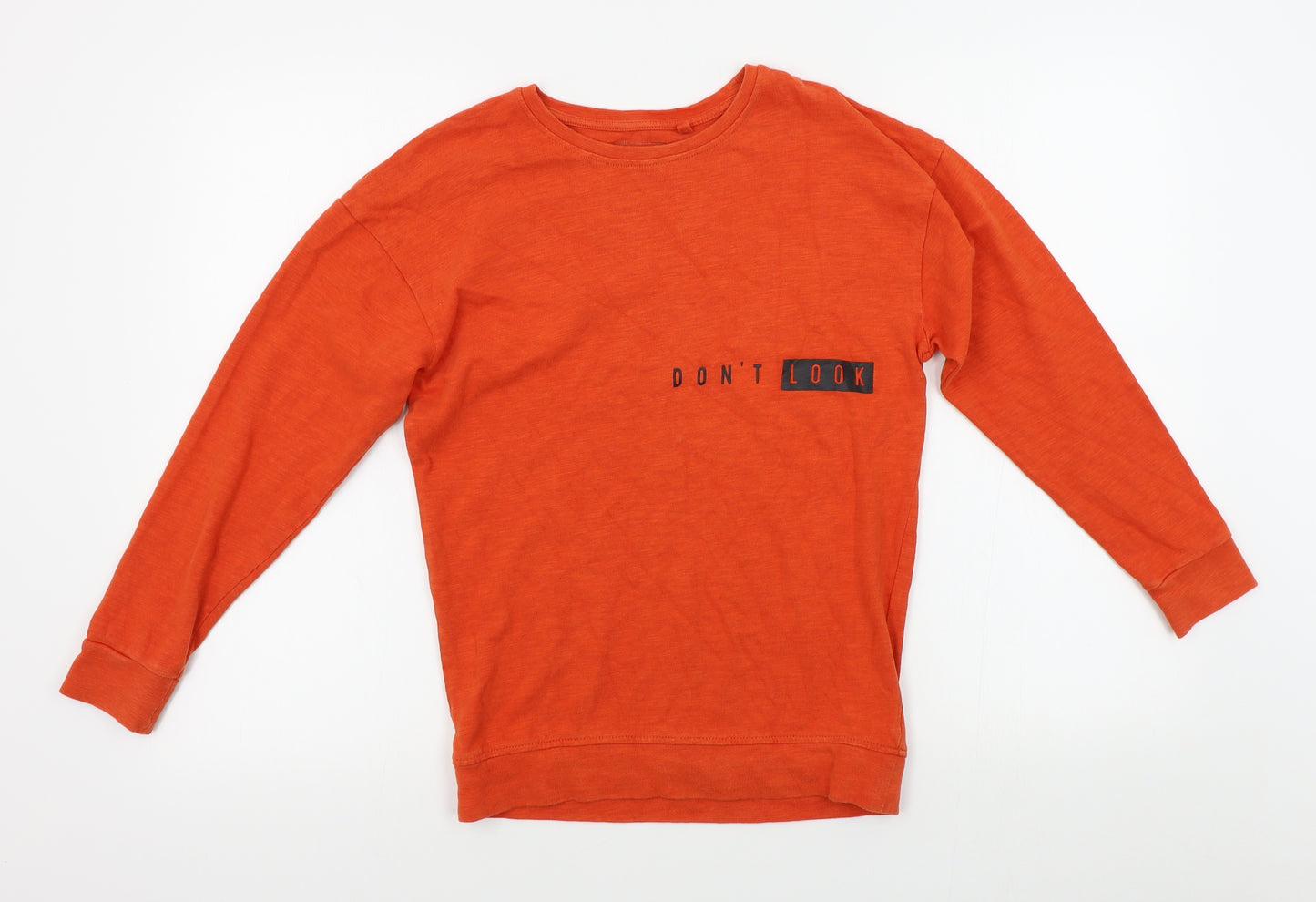 NEXT Boys Orange   Pullover Jumper Size 10 Years  - don't look back