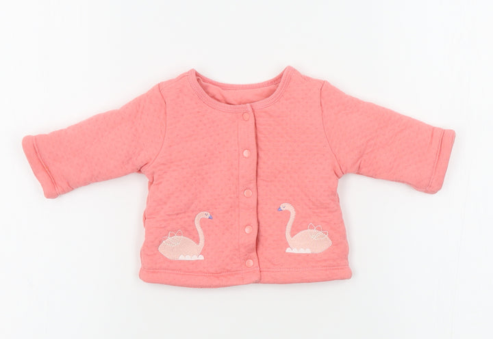 Preworn Girls Pink Jacket Size 3-6 Months