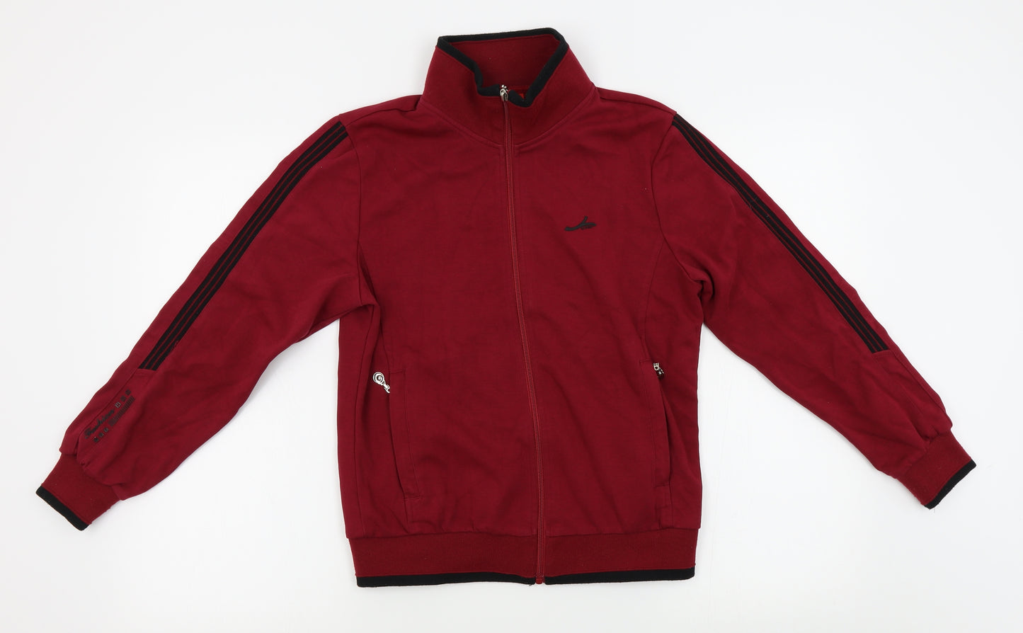 Hion Fashion Mens Red   Full Zip Sweatshirt Size L