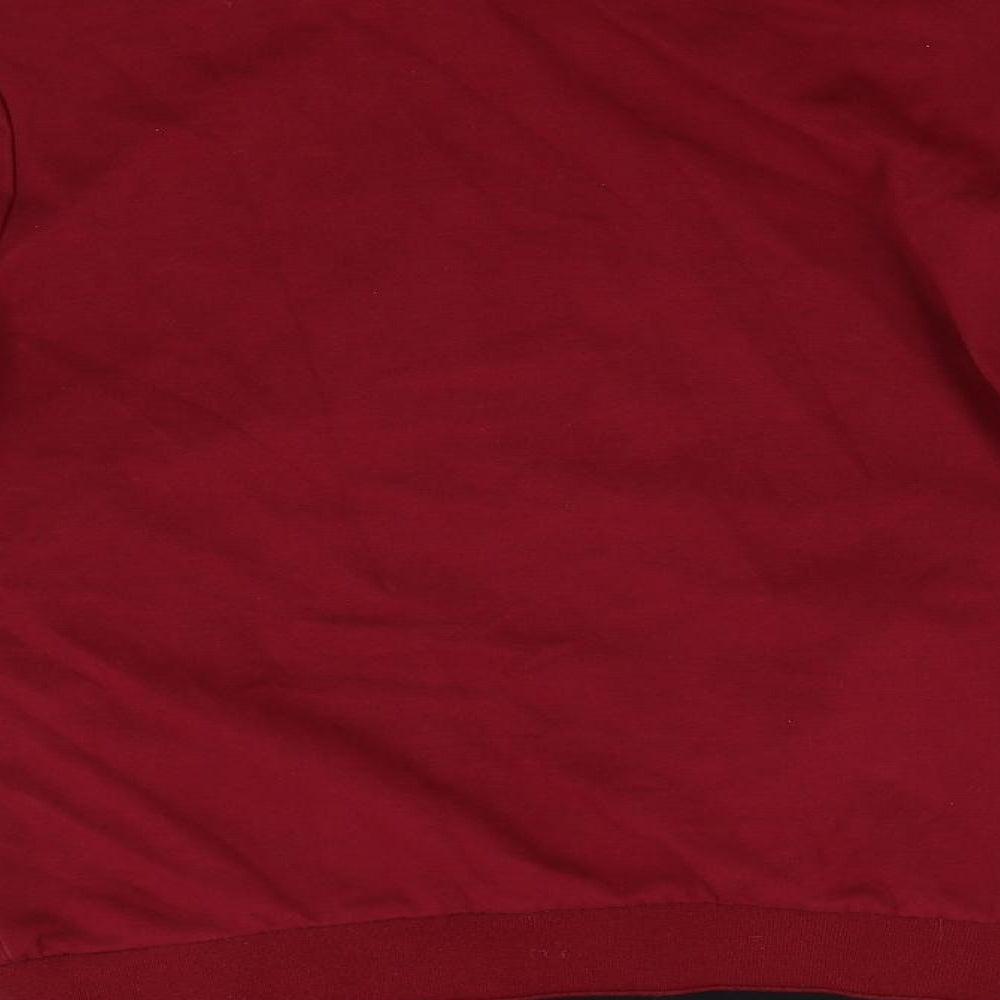 Hion Fashion Mens Red   Full Zip Sweatshirt Size L