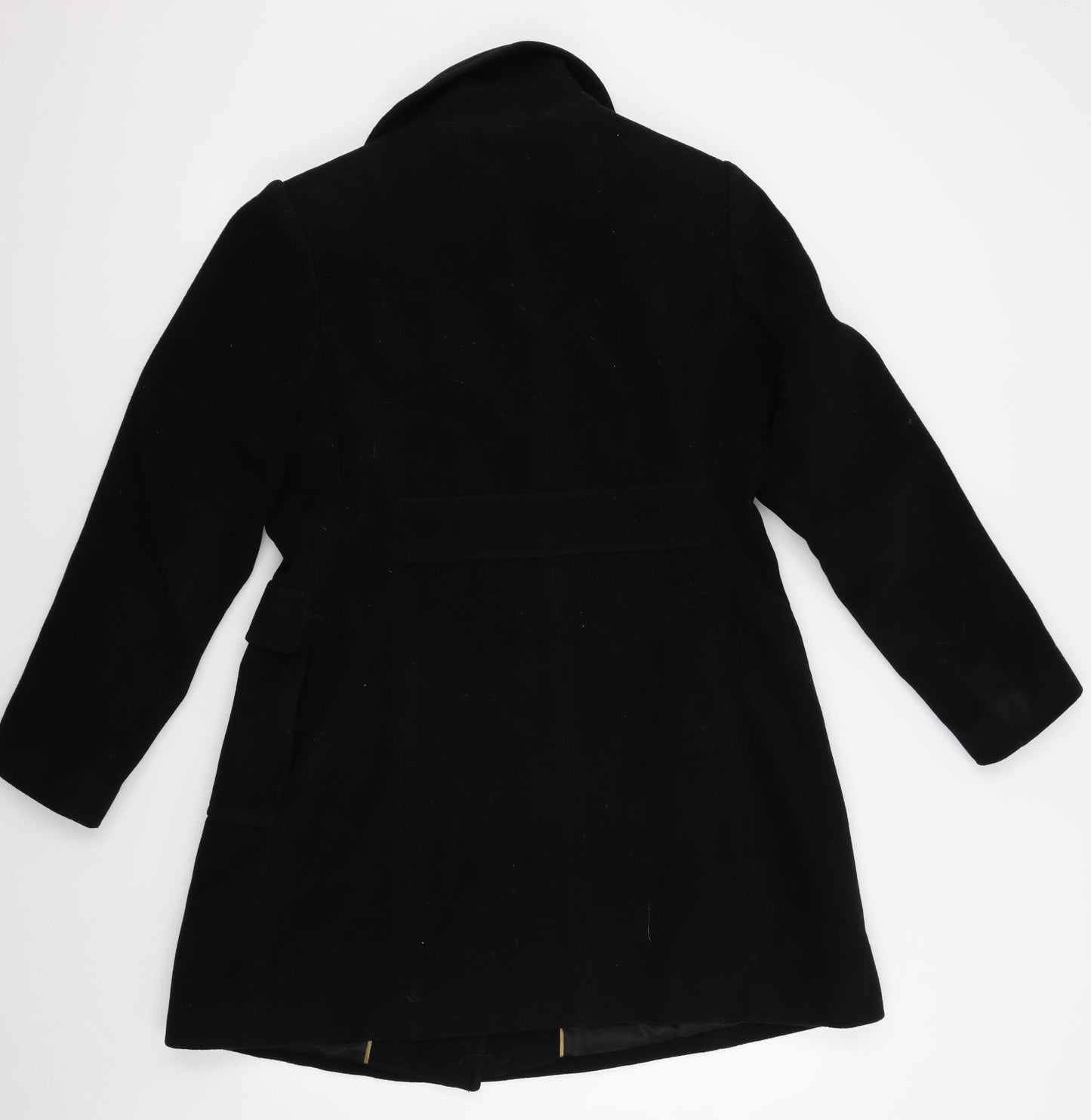 M&S Womens Black   Pea Coat Coat Size 14