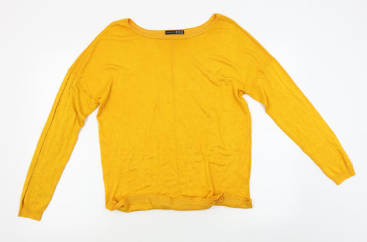 Front view of Atmosphere women’s orange jumper, size UK 16