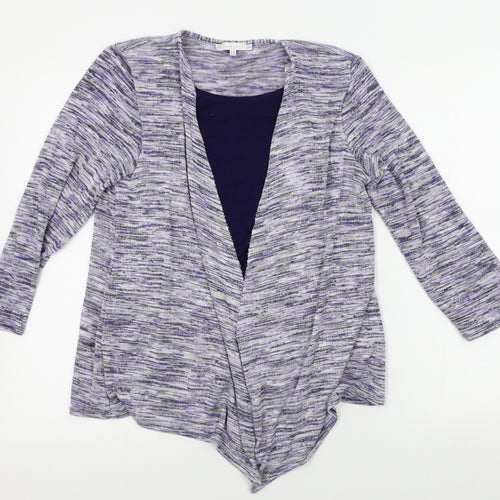 Lakeland Womens Purple   Cardigan Jumper Size 12  - shirt insert