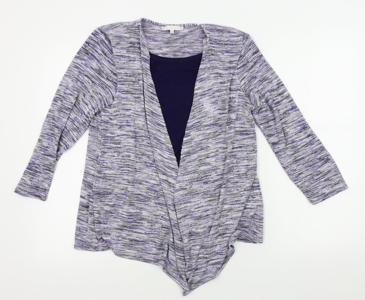 Lakeland Womens Purple   Cardigan Jumper Size 12  - shirt insert