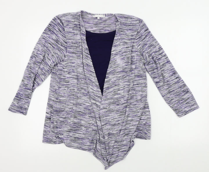 Lakeland Womens Purple Cardigan Jumper Size 12 - shirt insert