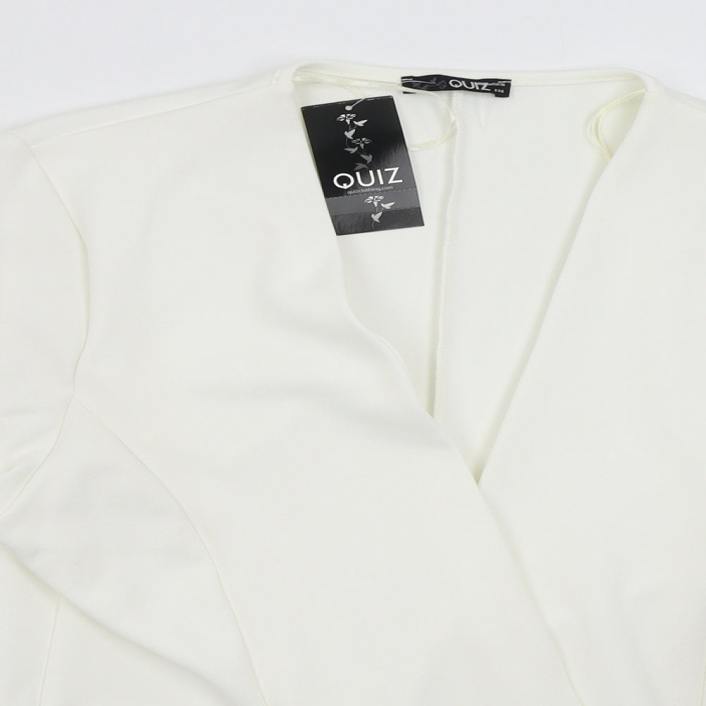 Quiz Womens White   Cardigan Jumper Size 18