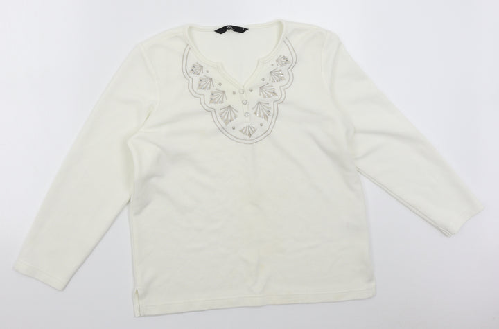 BM Womens White   Pullover Jumper Size S
