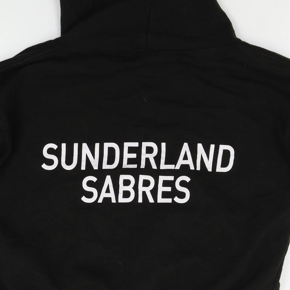 Just Hoods Boys Black   Pullover Hoodie Size 9-10 Years  - sunderland sabres